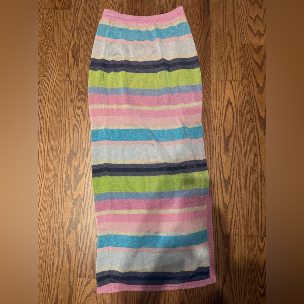 Sabo Striped Multi-Color Knit Skirt - Casual Summer Style